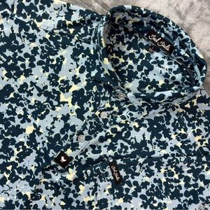 Bad Birdie Core Performance Polo Shirt Mens Large Blend Setter Blue Golf Stretch